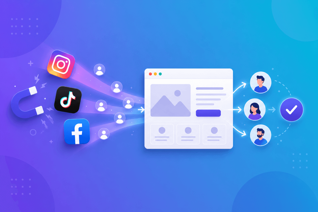Instagram, TikTok un Facebook piesaista uzmanību. Mājaslapa pārvērš to par klientu.